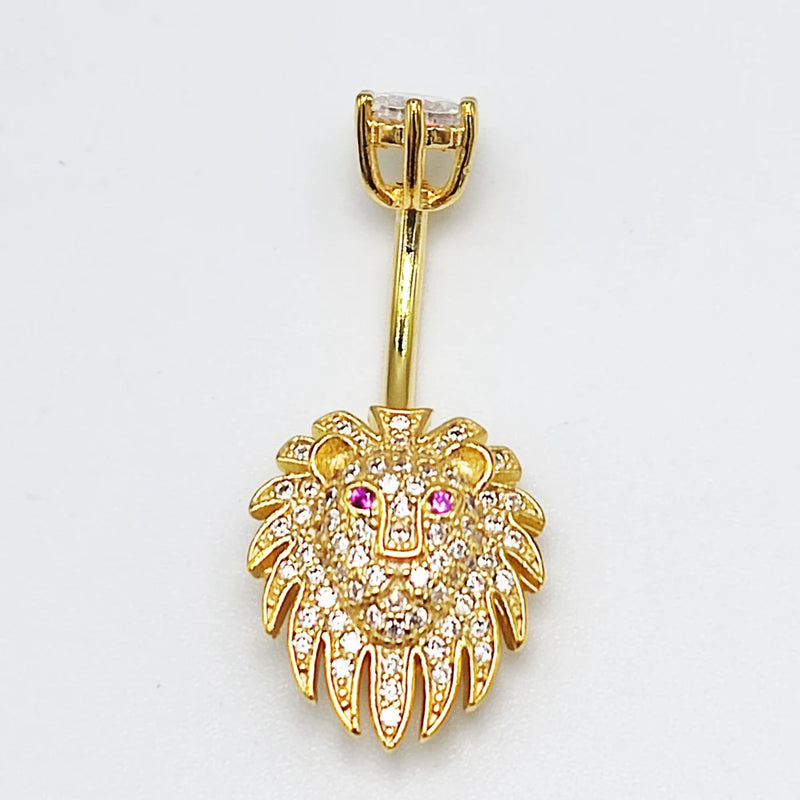 925 Silver Navel Ring Cubic Zircon Dangle Belly Piercing