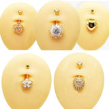 925 Silver Navel Ring Cubic Zircon Dangle Belly Piercing