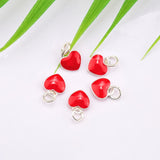 925 Sterling Silver Red Love Heart Pendant for Jewelry Making