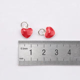 925 Sterling Silver Red Love Heart Pendant for Jewelry Making