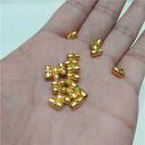 Real 24K Yellow Women Bracelet Luck Tube Bead with Garnet Beads Link Bracelet