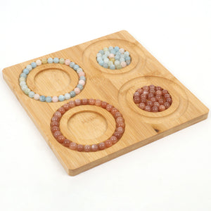 Bamboo Bead Board Wood Jewelry Making Tool DIY Bracelet Necklace Organizer Tray