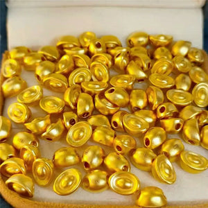24K Yellow Yuanbao Ingot Bead Pendant, 0.08-0.1g