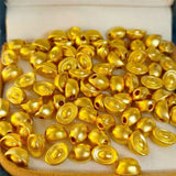 24K Yellow Yuanbao Ingot Bead Pendant, 0.08-0.1g