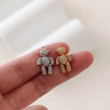 Bear Pendant Copper Movable Joint Zircon Plated Charms Jewelry Making