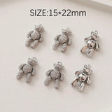 Bear Pendant Copper Movable Joint Zircon Plated Charms Jewelry Making