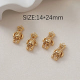 Bear Pendant Copper Movable Joint Zircon Plated Charms Jewelry Making