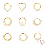 925 Silver Cartilage Hoop Earrings with Zircon, Teens Ear Piercing Jewelry