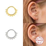 925 Silver Cartilage Hoop Earrings with Zircon, Teens Ear Piercing Jewelry