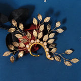Baroque Leaf Ear Cuff Fairy Earring for Women Girls Wedding Jewelry