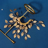 Baroque Leaf Ear Cuff Fairy Earring for Women Girls Wedding Jewelry