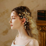 Baroque Leaf Ear Cuff Fairy Earring for Women Girls Wedding Jewelry