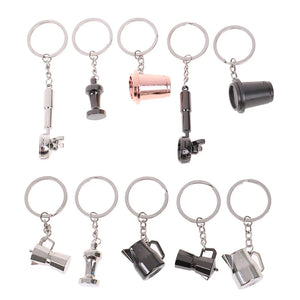 Coffee Keychain Portable Machine Pitcher Keyring Gift