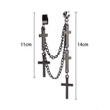 Gothic Punk Style Ear Cuff Earrings with Tassel Chains