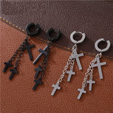 Gothic Punk Style Ear Cuff Earrings with Tassel Chains