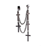 Gothic Punk Style Ear Cuff Earrings with Tassel Chains
