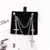 Gothic Punk Style Ear Cuff Earrings with Tassel Chains