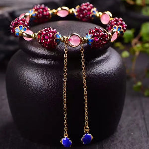 Garnet Crystal Beads Bracelet Sweet Charming High Jewelry