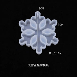Crystal Epoxy Mold Snowflake Christmas Snowflake Pendant DIY Silicone Mould