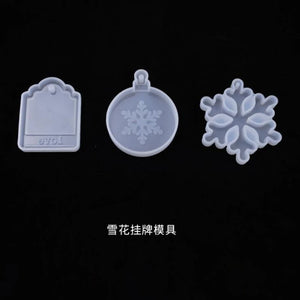 Crystal Epoxy Mold Snowflake Christmas Snowflake Pendant DIY Silicone Mould