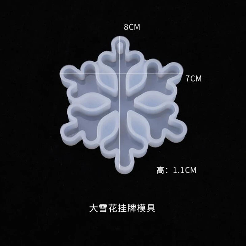 Crystal Epoxy Mold Snowflake Christmas Snowflake Pendant DIY Silicone Mould