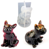 1PCS Crystal Epoxy Resin Molds 3D French Bulldog Silicone UV Resin Mould