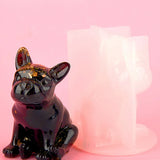 1PCS Crystal Epoxy Resin Molds 3D French Bulldog Silicone UV Resin Mould