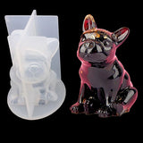 1PCS Crystal Epoxy Resin Molds 3D French Bulldog Silicone UV Resin Mould
