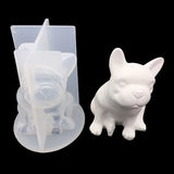1PCS Crystal Epoxy Resin Molds 3D French Bulldog Silicone UV Resin Mould
