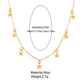DIY Five Pointed Star Pendant Necklace Stainless Steel Chain