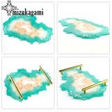 DIY Mirror Large Table Mold Crystal Epoxy Resin Mold Tea Coaster Silicone Mold