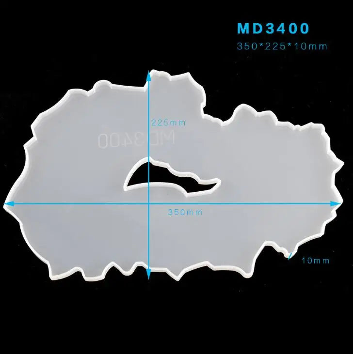 DIY Mirror Large Table Mold Crystal Epoxy Resin Mold Tea Coaster Silicone Mold