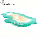 DIY Mirror Large Table Mold Crystal Epoxy Resin Mold Tea Coaster Silicone Mold