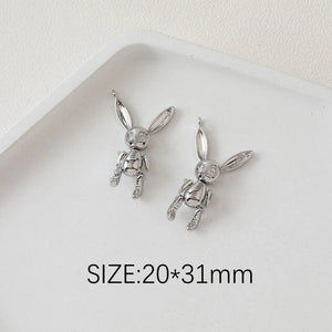 1PC Rabbit Pendant Brass Joint for Jewelry Making