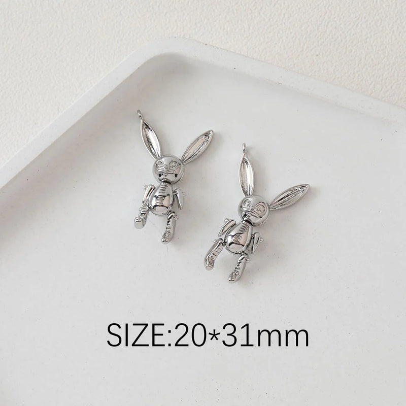 1PC Rabbit Pendant Brass Joint for Jewelry Making