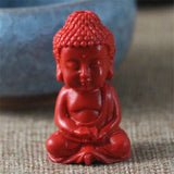Ethnic Cinnabar Buddha Pendant Necklace Beads Gift Classic Retro Antique