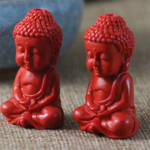 Ethnic Cinnabar Buddha Pendant Necklace Beads Gift Classic Retro Antique