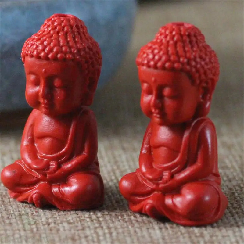 Ethnic Cinnabar Buddha Pendant Necklace Beads Gift Classic Retro Antique