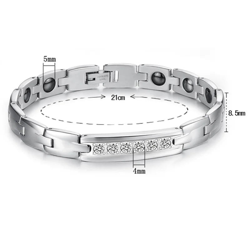 316L Titanium Steel Magnetic Therapy Health Couples Bracelet