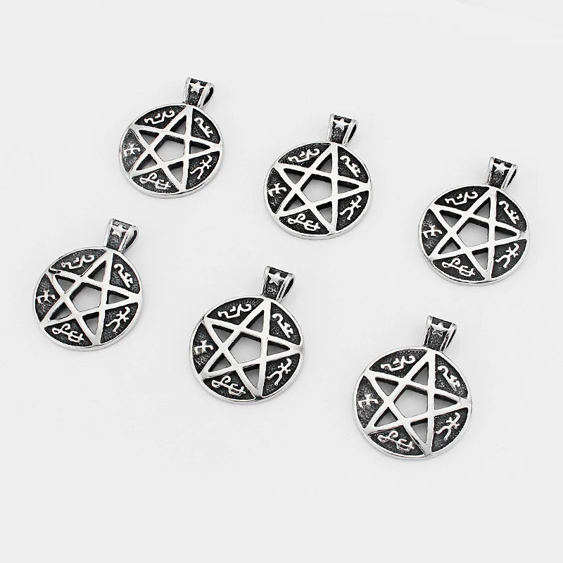 Stainless Steel Gun Star Pendant DIY Jewelry Making