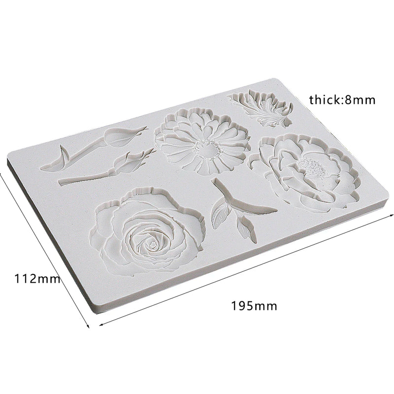 1PCS Flowers Template Decorative Ornaments DIY Resin Mold Big Yards