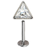 Titanium Triangle CZ Pave Top Labret Stud