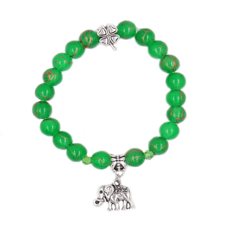 Printing Glass Bracelet Animal Alloy Pendant Beading Harajuku Style Bracelet