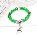 Printing Glass Bracelet Animal Alloy Pendant Beading Harajuku Style Bracelet