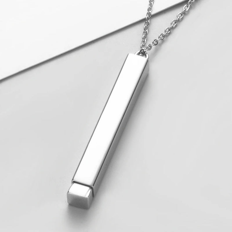 Hidden Pendant Mirror Stainless Steel Necklace For Jewelry