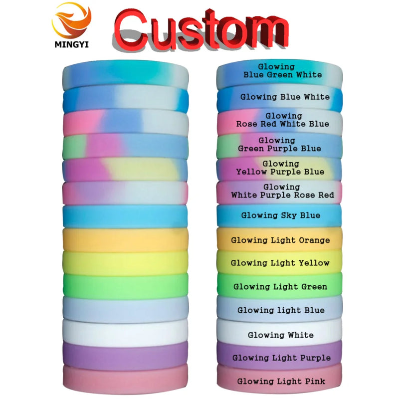 Customizable Luminous Bracelet Silicone Wristband Personalized Bangles