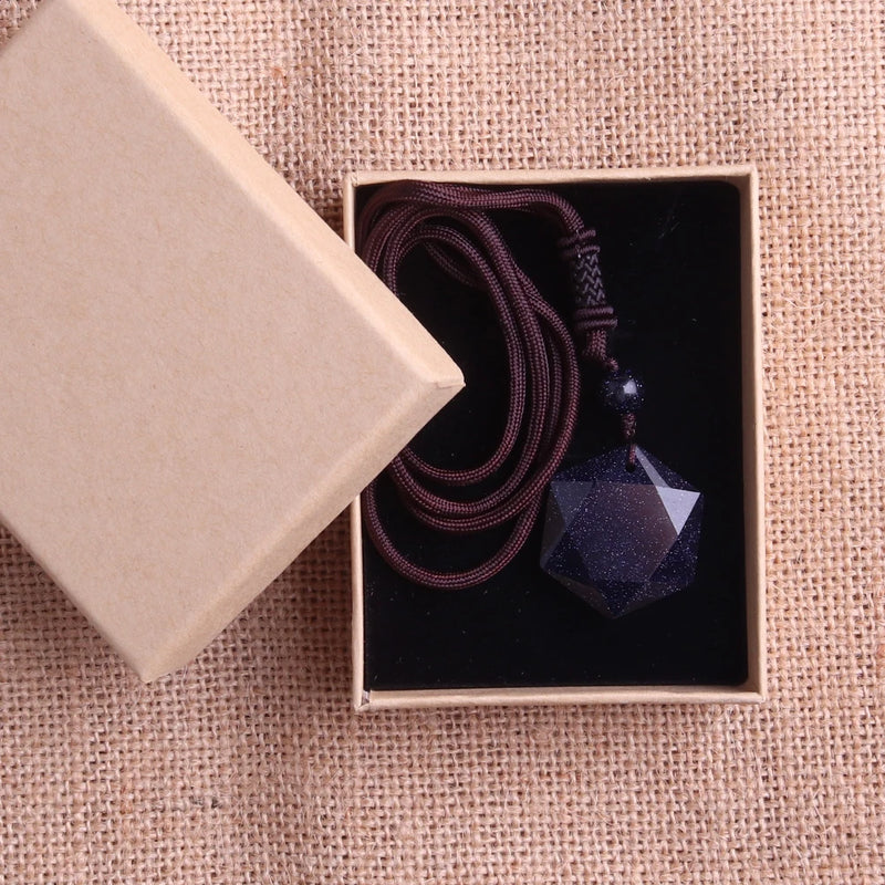 30mm Merkaba Power Necklace Natural Stone Reiki Healing Point Pendants
