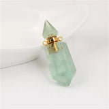 Natural Stone Perfume Bottle Amethysts Lapis Agates Essential Oil Pendant