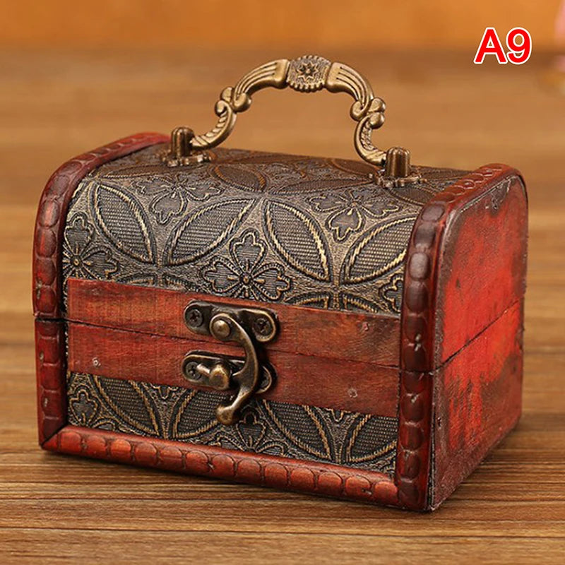 Antique Wooden Sakura Narcissus Jewelry Holder Organizer Storage Box
