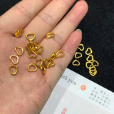 Real 24K Yellow Pendant Luck Heart Smooth Bead